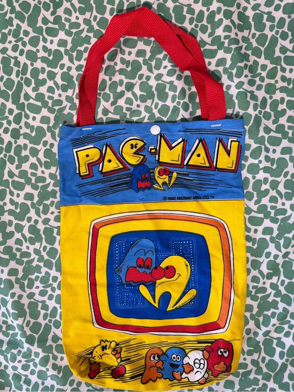 Vintage PAC-Man Arcade Canvas Tote Bag 1982